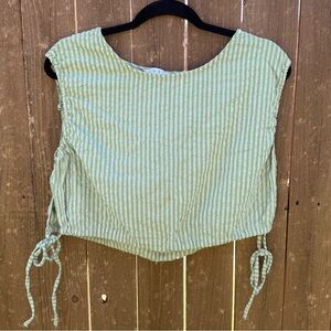 HYFVE Green Striped Sleeveless Tie-Side Top 🌿 Lightweight & Adjustable